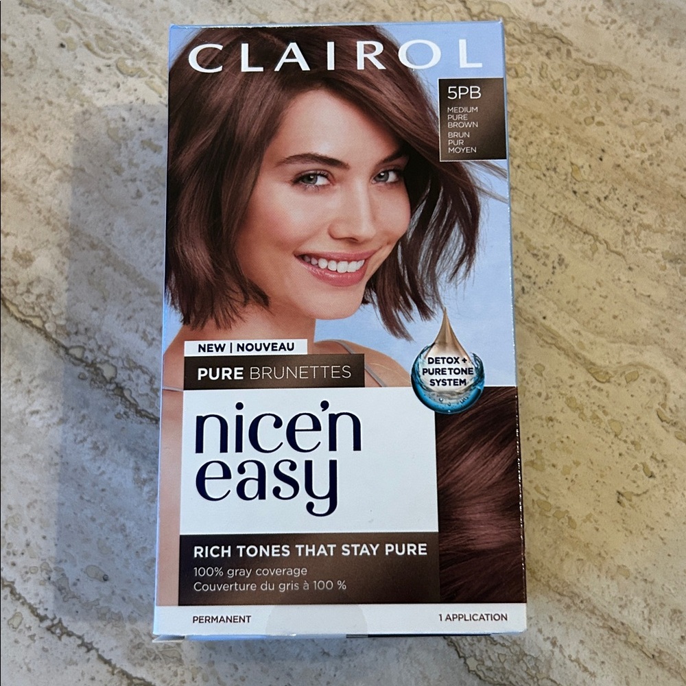 NEW 🆕 Clairol nice’n easy hair color 5PB Medium Pure Brown
